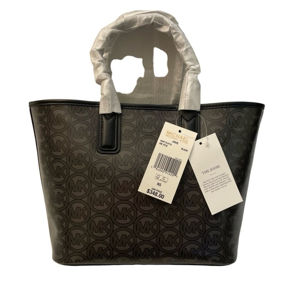 MICHAEL KORS Jodie Logo Black Small Tote Bag NWT - Picture 3 of 10